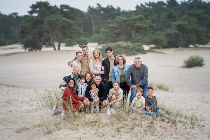 zandverstuiving fotoshoot familie