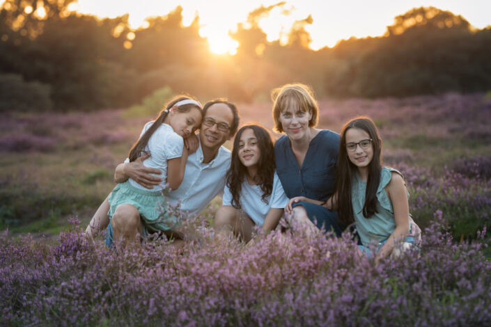 paarse heide familie fotoshoot veluwe Hilversum
