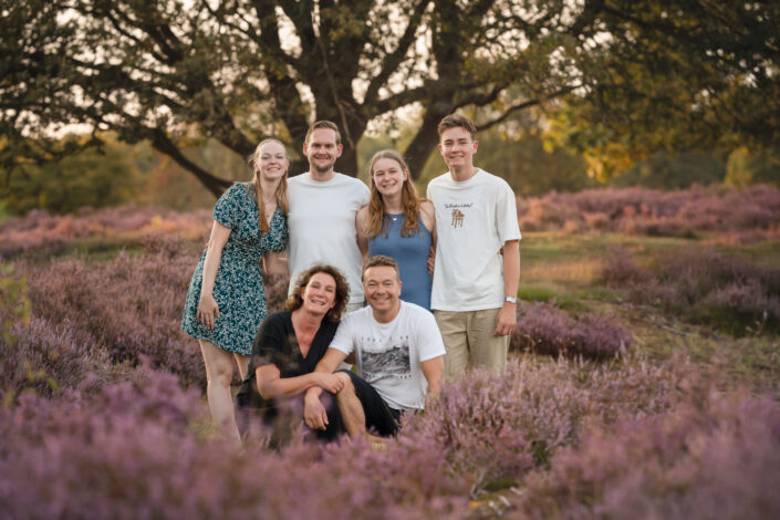 familie fotoshoot Hilversum paarse heide