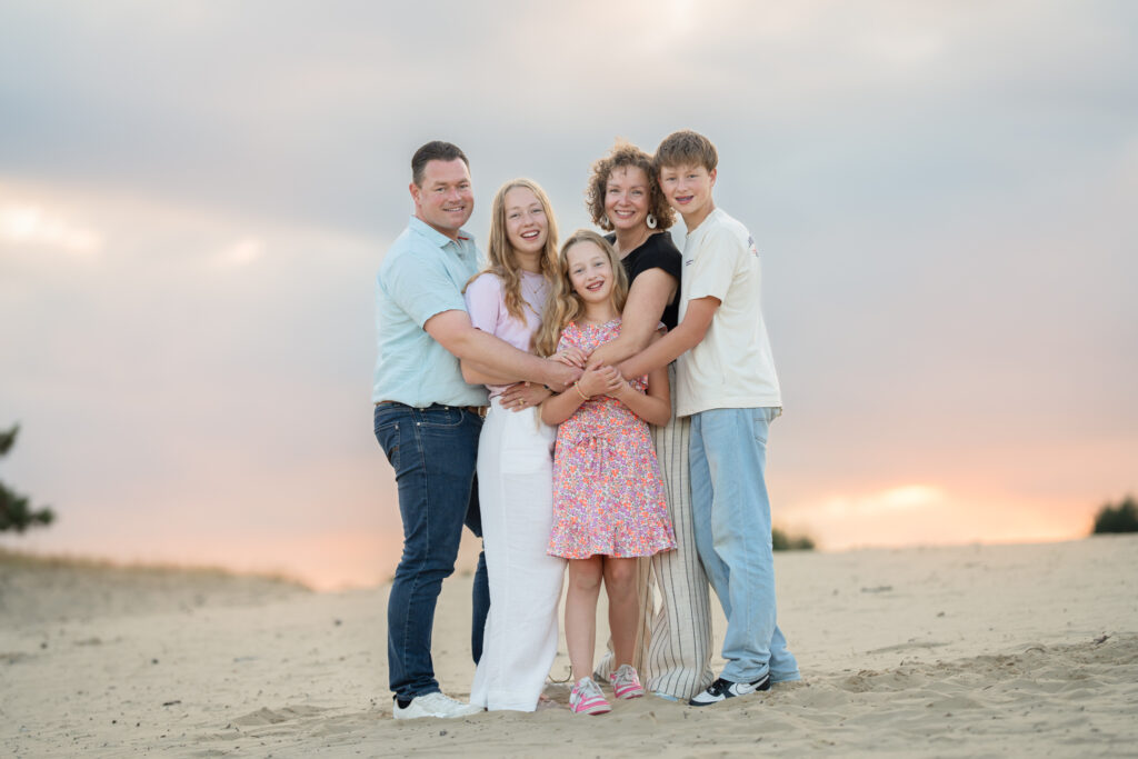 familie fotoshoot zandverstuiving